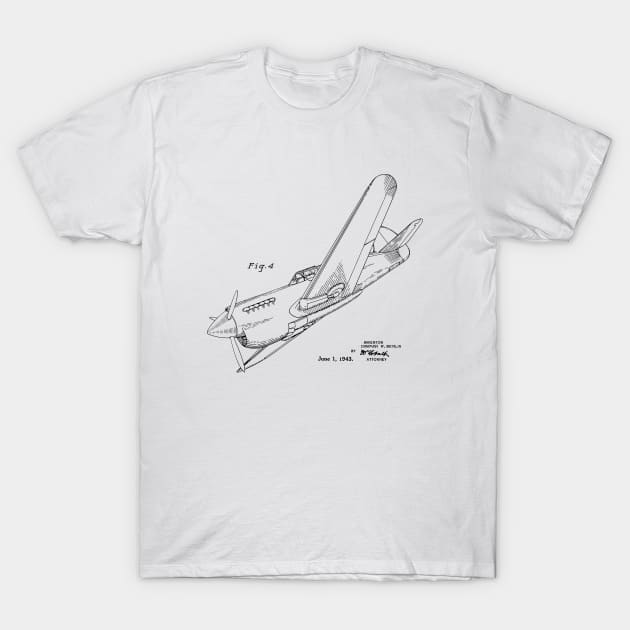 World War 2 Airplane Patent Print T-Shirt by MadebyDesign